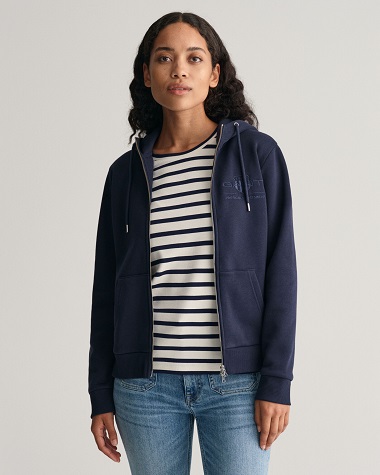 GANT Tonal Archive Shield Zip Hoodie